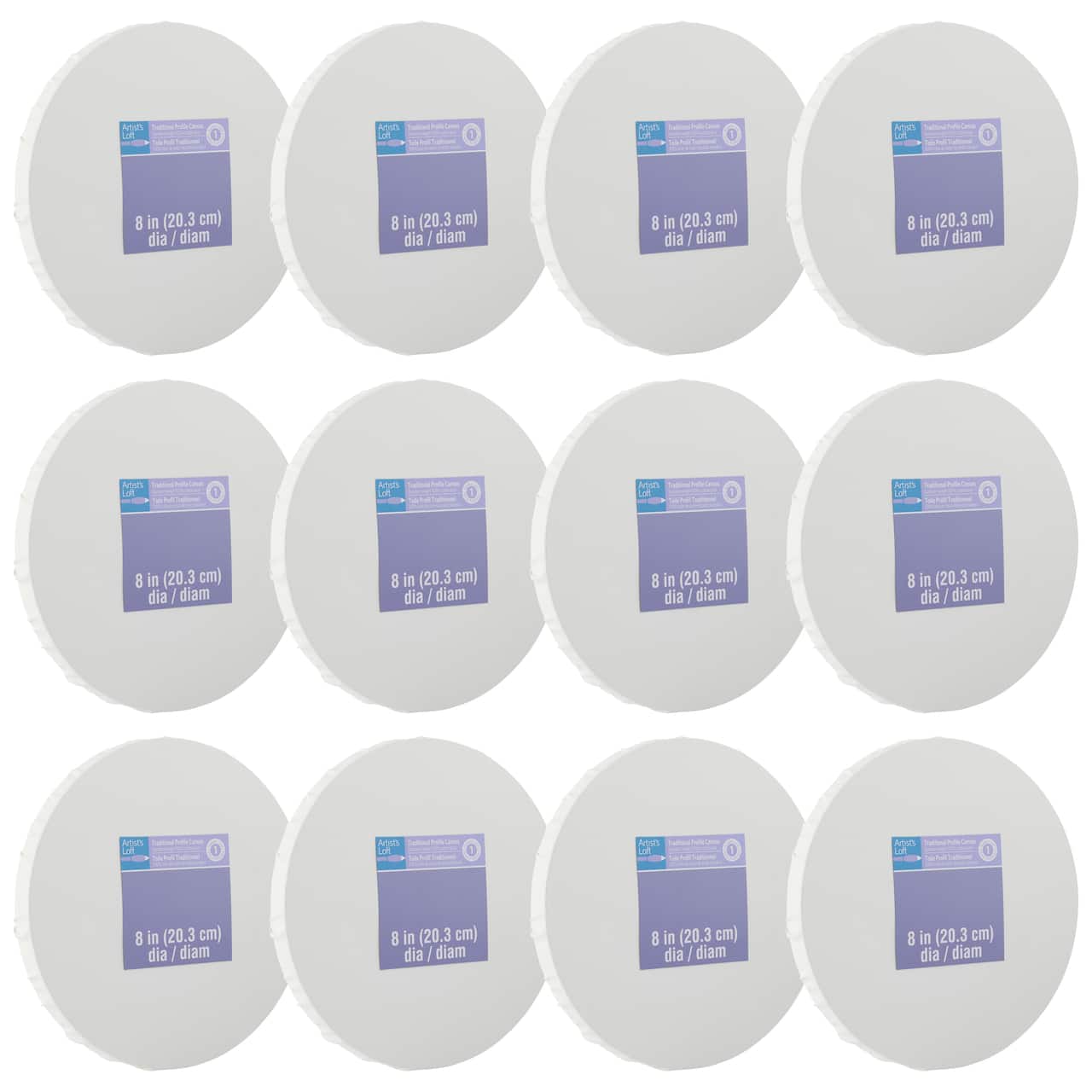 12 Pack: Level 1 Round Traditional Profile Canvas by Artist's Loft™